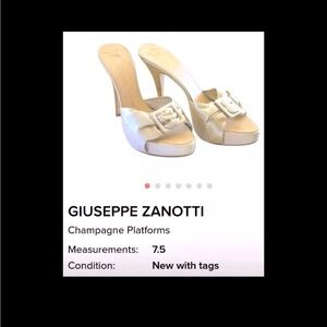 NIB $750 Giuseppe Zanotti Champagne Buckle Heels - 37.5